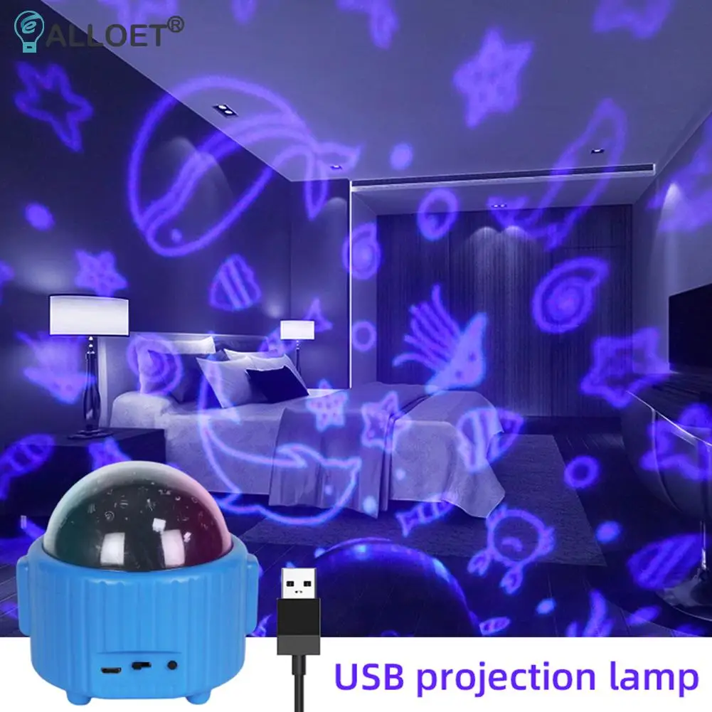 

Creative Mini Projector Lamp 3 Slides Remote Control USB Night Lamp Christmas Gift for Children Kids Projection Light
