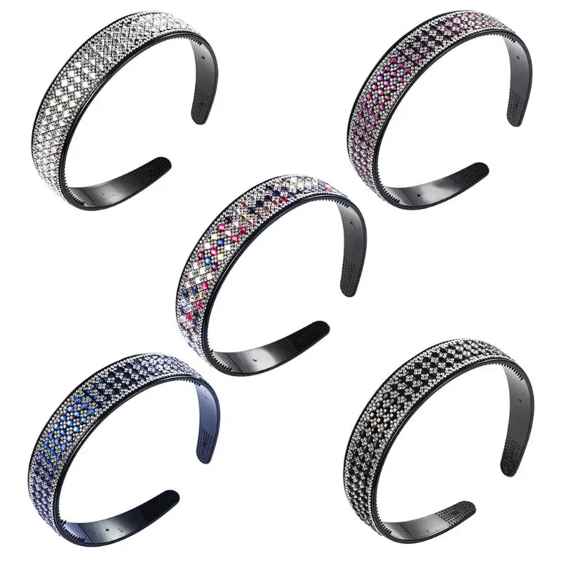 Роскошный ободок в стиле барокко цветные стразы Женская Нескользящая акриловая