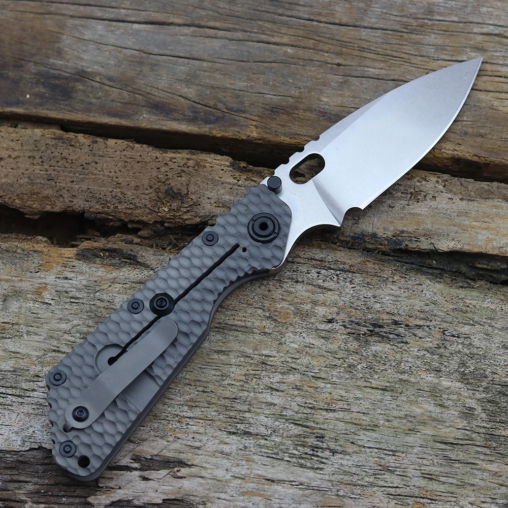 Murah XS SMF Pisau Lipat D2 Blade Carbon Fiber Titanium Handle Tembaga Outdoor Alat Pisau Buah EDC Alat