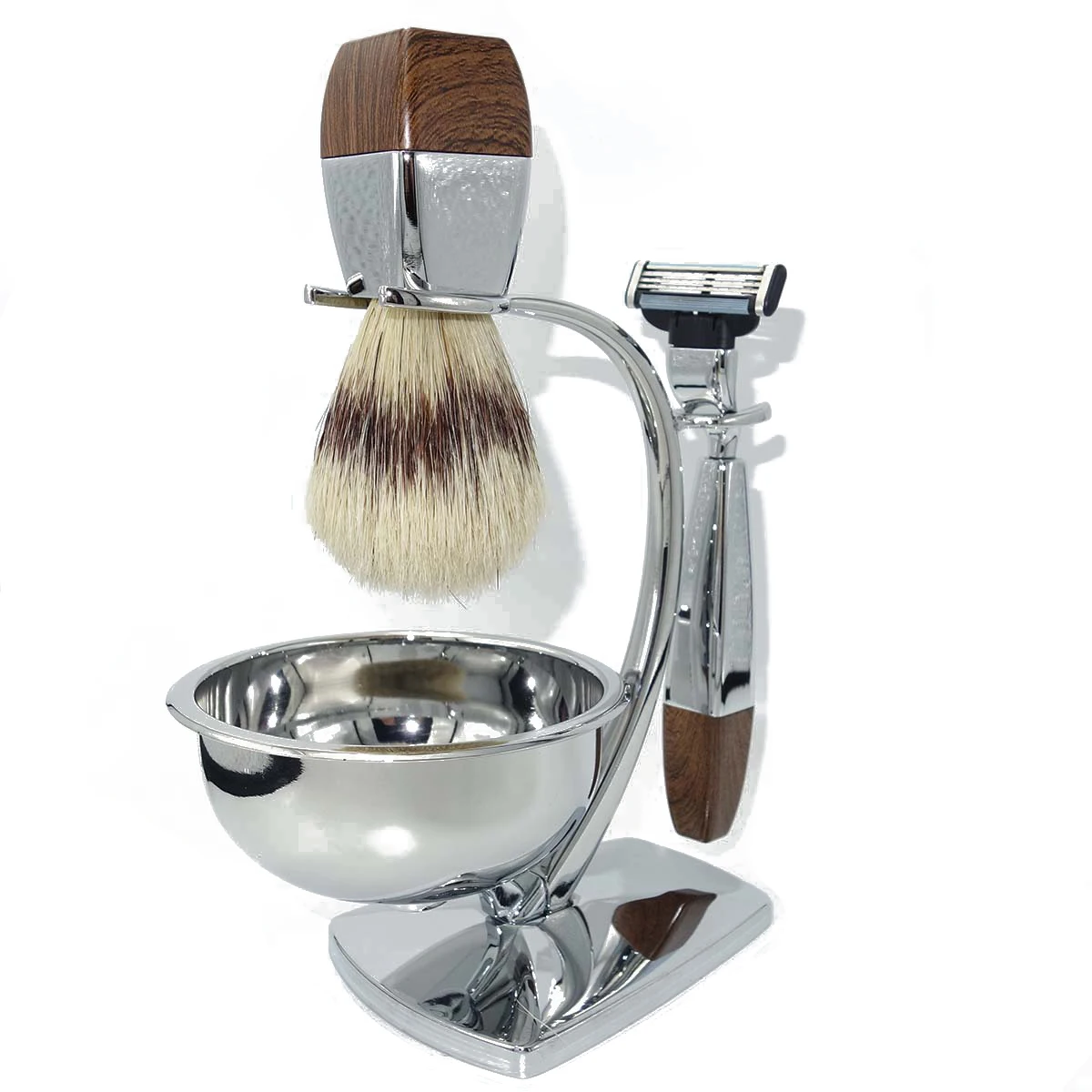 Бритва для мужчин WG Classic безопасная бритва с ручкой из зернистой древесины