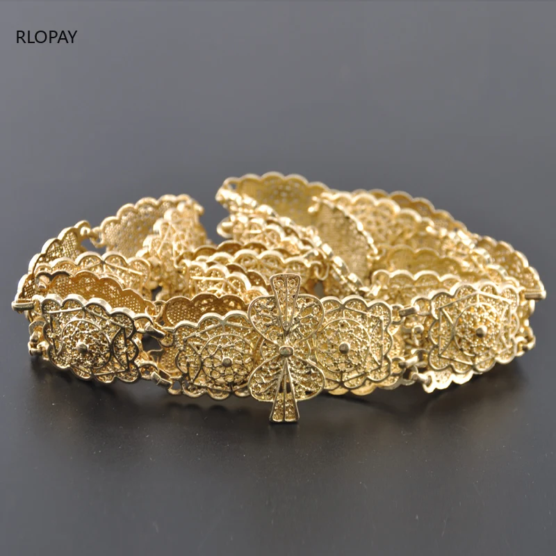 Полый цветочный дизайн детская цепочка на талию в золоте европейская бижутерия