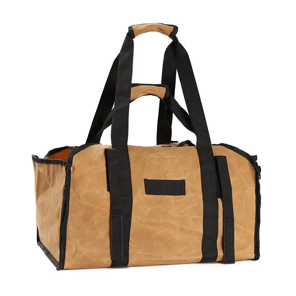 

Холщовая Сумка для хранения древесины, ручная переноска для кемпинга на открытом воздухе, подставка для древесины для кемпинга