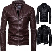 ouma 2021 new fashion mens motorcycle stand up collar leather jacket handsome leather jacket jacket men clothing