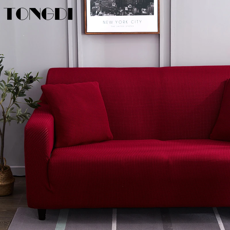 Однотонный эластичный клетчатый флисовый чехол TONGDI мягкий полиэстер