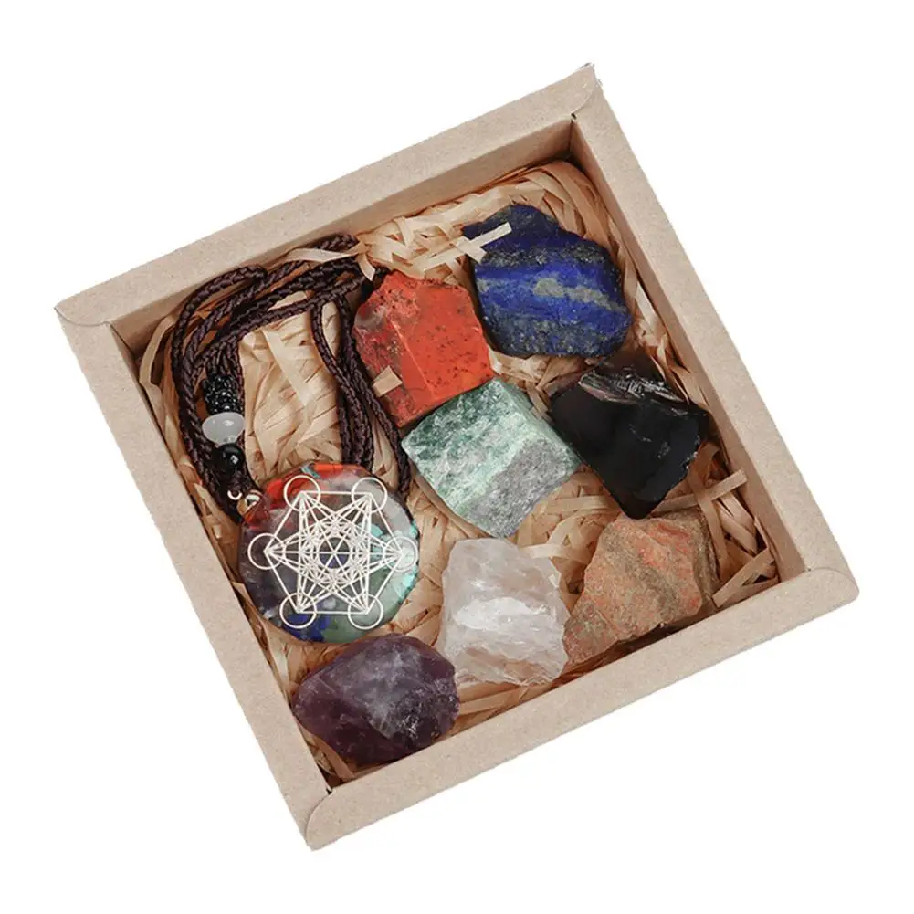 

Набор из 7 лечебных камней и кристаллов, лечебные камни премиум-класса для медитации