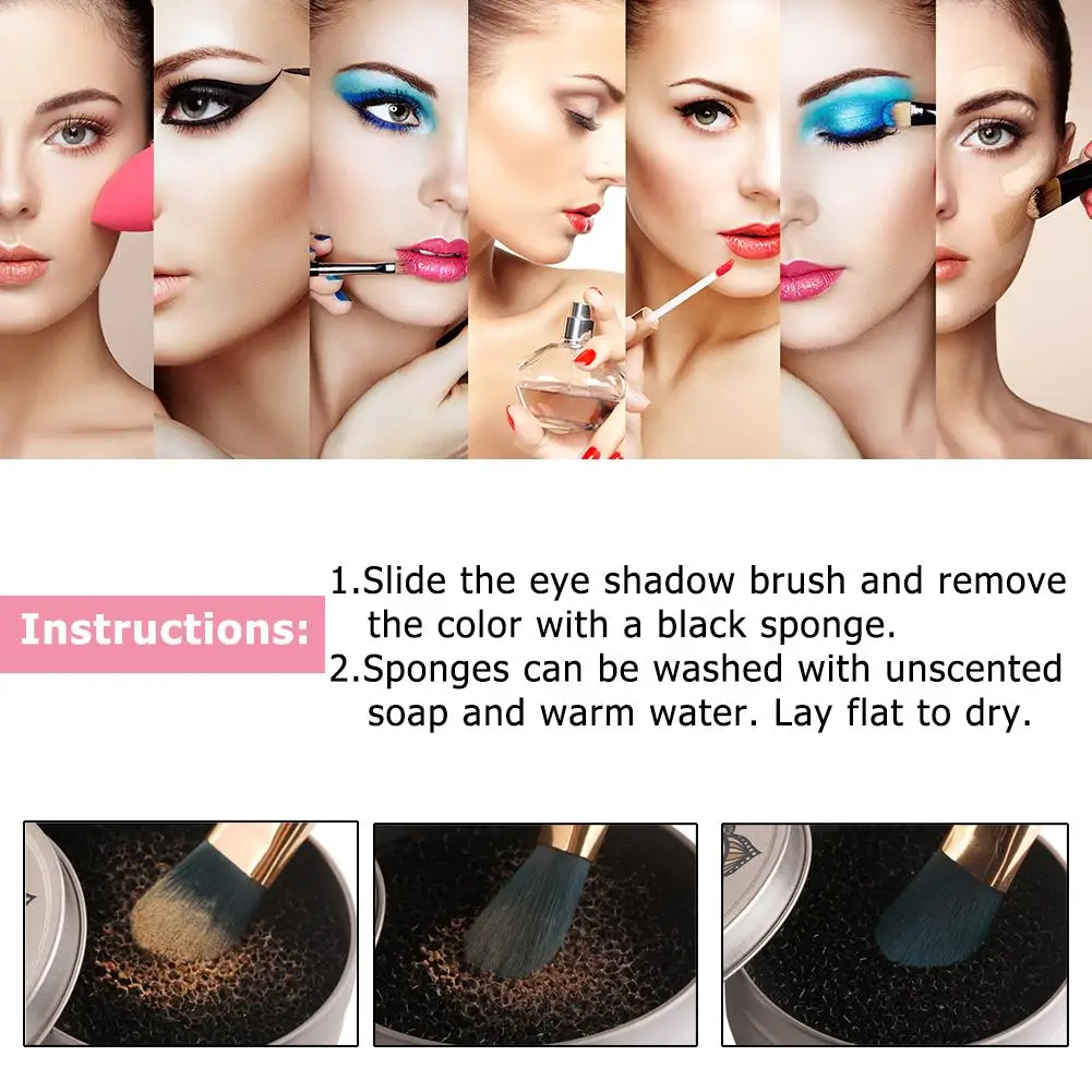 Макияж комплект губок аппликатор теней для век тени Губка коробка чистящий
