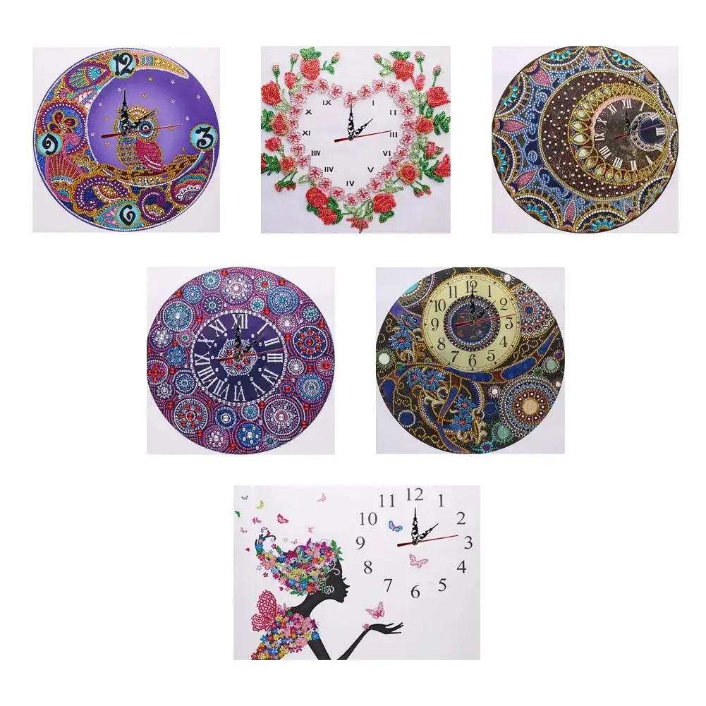 

DIY 5D Diamond Painting Clock Partially Special Shaped Diamond Mosaic Painting Kit Creative Hobby Crafts Home Decoration Gift