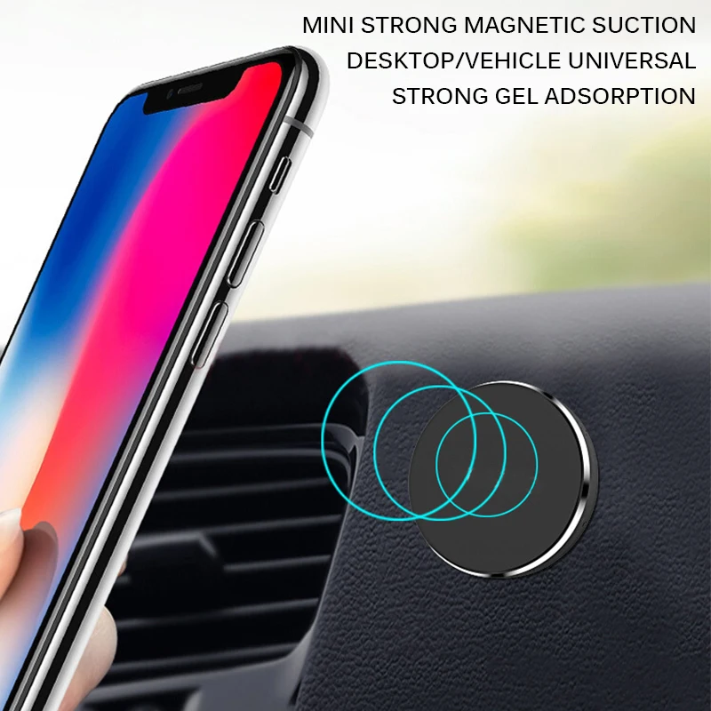 Магнитный автомобильный держатель для телефона Xiaomi круглая подставка для Iphone 11 Xs сильное впитывание Магнит База автомобильный держатель черный
