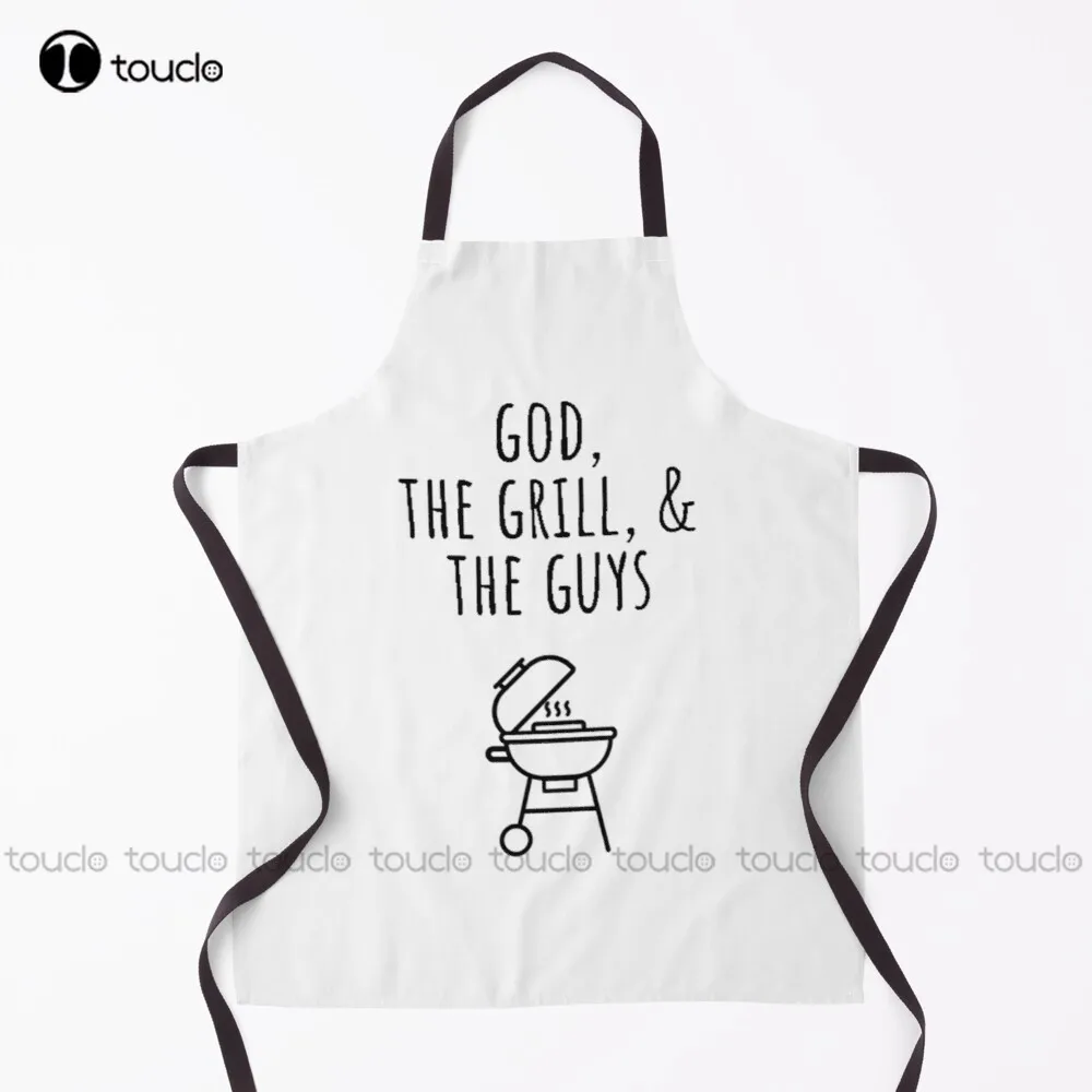 

God The Grill And The Guys Apron Aprons For Girls For Women Men Unisex Adult Garden Kitchen Household Cleaning Apron