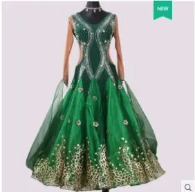 Only Dress as Photo Современный танцевальный костюм для гонок, Вышитое Сетчатое платье с бриллиантами, национальный стандарт для бальных танцев, джазовые танцевальные костюмы для сцены - Цвет: Only Dress as Photo