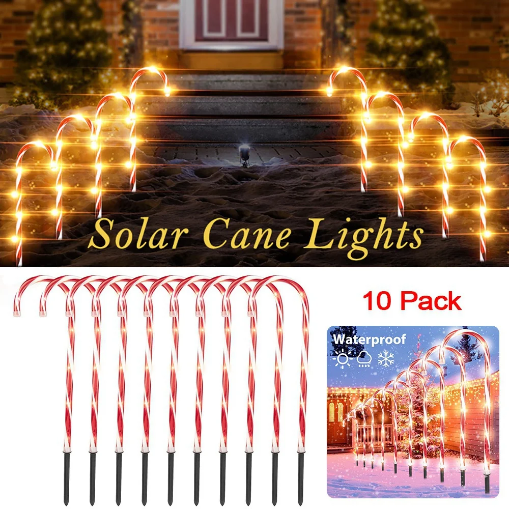 

Solar Christmas Candy Cane Light Outdoor Waterproof Christmas Day Light LED Home Garden Passage Courtyard Lawn Decoration Light