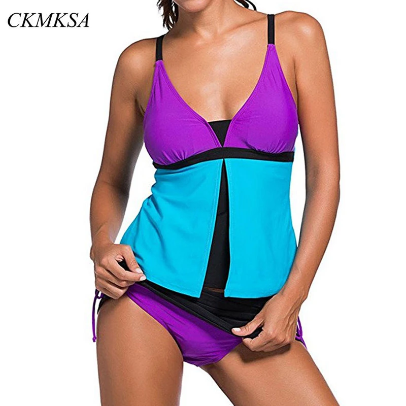 Плюс размер 2019 Новый танкини набор женский винтажный купальник купальный костюм