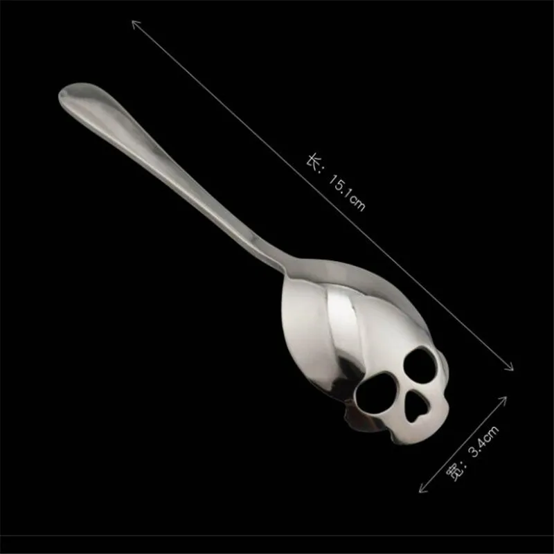 

Stainless Steel coffee Scoop Skull shape dessert spoon Food grade ice cream candy tea spoon tableware Drop shipping