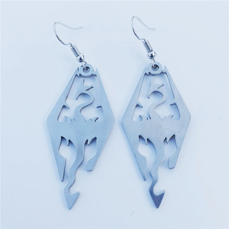 

Dinosaur Skyrim Dragon Stainless Steel Earrings Jewelry Wholesale 12 Pairs / Lot