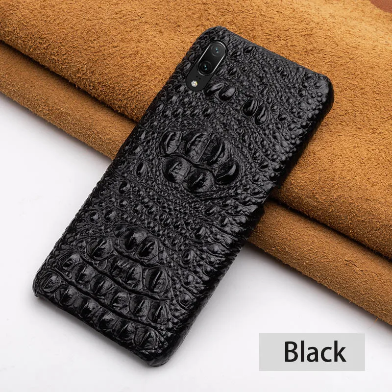 Black Чехол для телефона для huawei P20 P30 lite Y9 Y6 P Smart Коврики 10 20 Pro головы крокодила текстура чехол для Honor 8X8 9 10 Lite - Цвет: Black