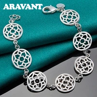 925 silver full round charm bracelet for women girls fashion jewelry gifts