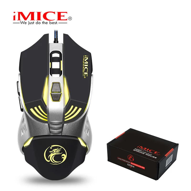 

Wired Gaming Mouse 6 Programmable Button 4000 DPI USB Computer Laptop Gamer Mice With RGB Backlight For PUBG LOL PC Laptop Mouse