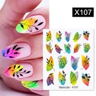 Harunouta весенние цветочные листья дизайн ногтей наклейки гель для ногтей Декор чернила Цветущий мрамор водяные наклейки для фотографий