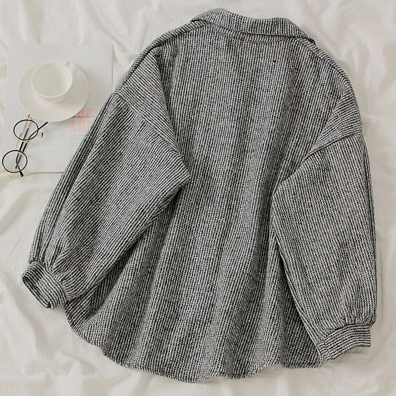 Повседневная винтажная блузка Mooirue женский полосатый утепленный кардиган с