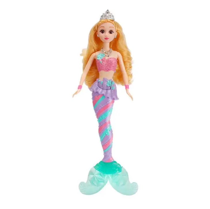 Кукла русалка с радужными огнями игрушка для девочек подарок на день рождения