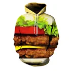 Толстовка с принтом гамбургеров, мужская толстовка с 3D-принтом, мужские толстовки в стиле хип-хоп, наряды, пальто, модная одежда, толстовки, топы для мужчин, унисекс