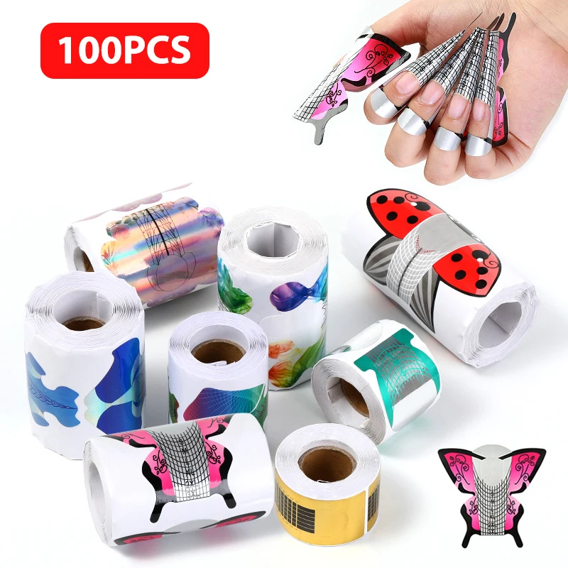 

100 наклейка для наращивания ногтей, инструмент для маникюра, 24 стиля