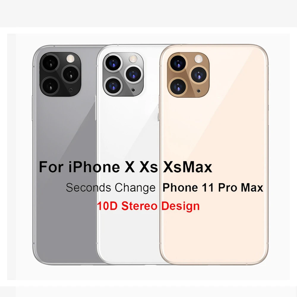 For iPhone X XS MAX XR Seconds Change 11 PRO for Apple 11Pro Lens Sticker Modified Camera Cover Titanium Alloy | Мобильные телефоны