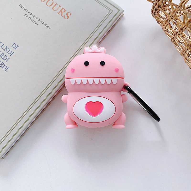 

Silicone Protective Cover For Bluetooth Headset Charging Box Cartoon Image Cute Headset Protection Anti-Fall Soft Cover