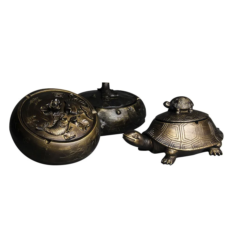 

New Chinese Ashtray Resin Material Retro Multifunctional Personality Decor Living Room Coffee Table Office Home Decorations