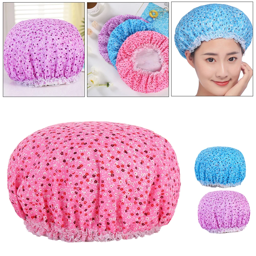 Многоразовая водонепроницаемая шапочка для душа эластичная Хлопковая женская