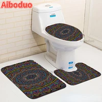 textured 3 piece toilet accessories 3d set modern toilet seat cover carpet bathroom rug set shower non slip absorbent door mat