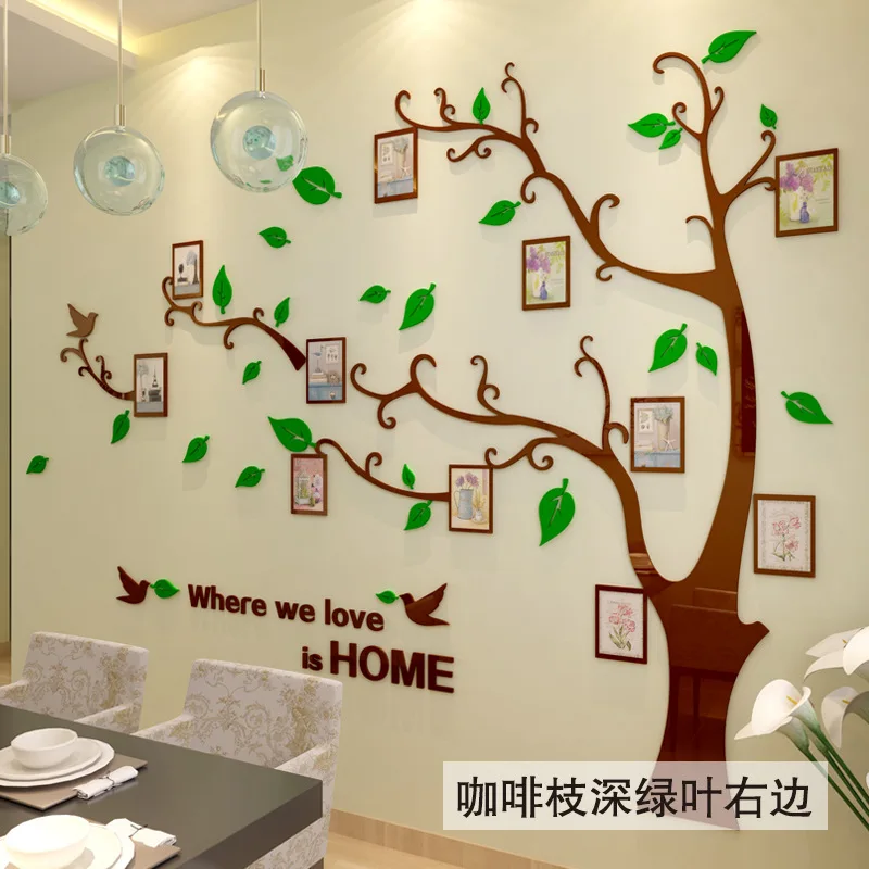 

HOMEMCDS 3D зеркальные наклейки на стену фоторамка дерево акрил