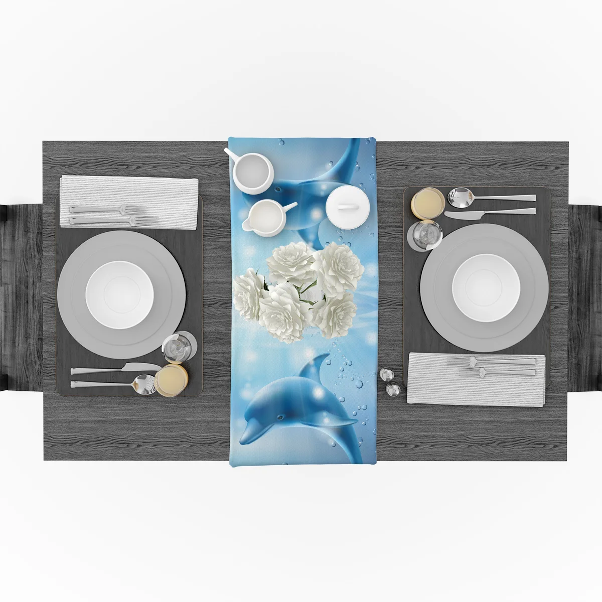 Настольная дорожка с дельфинами и океанами рождественские украшения для