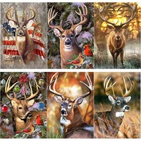 new 5d diy elk diamond painting animal cross stitch deer diamond embroidery full square round drill craft home decor manual gift