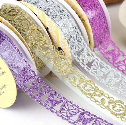 Блестящая матовая кружевная клейкая лента самоклеящаяся Маскировочная