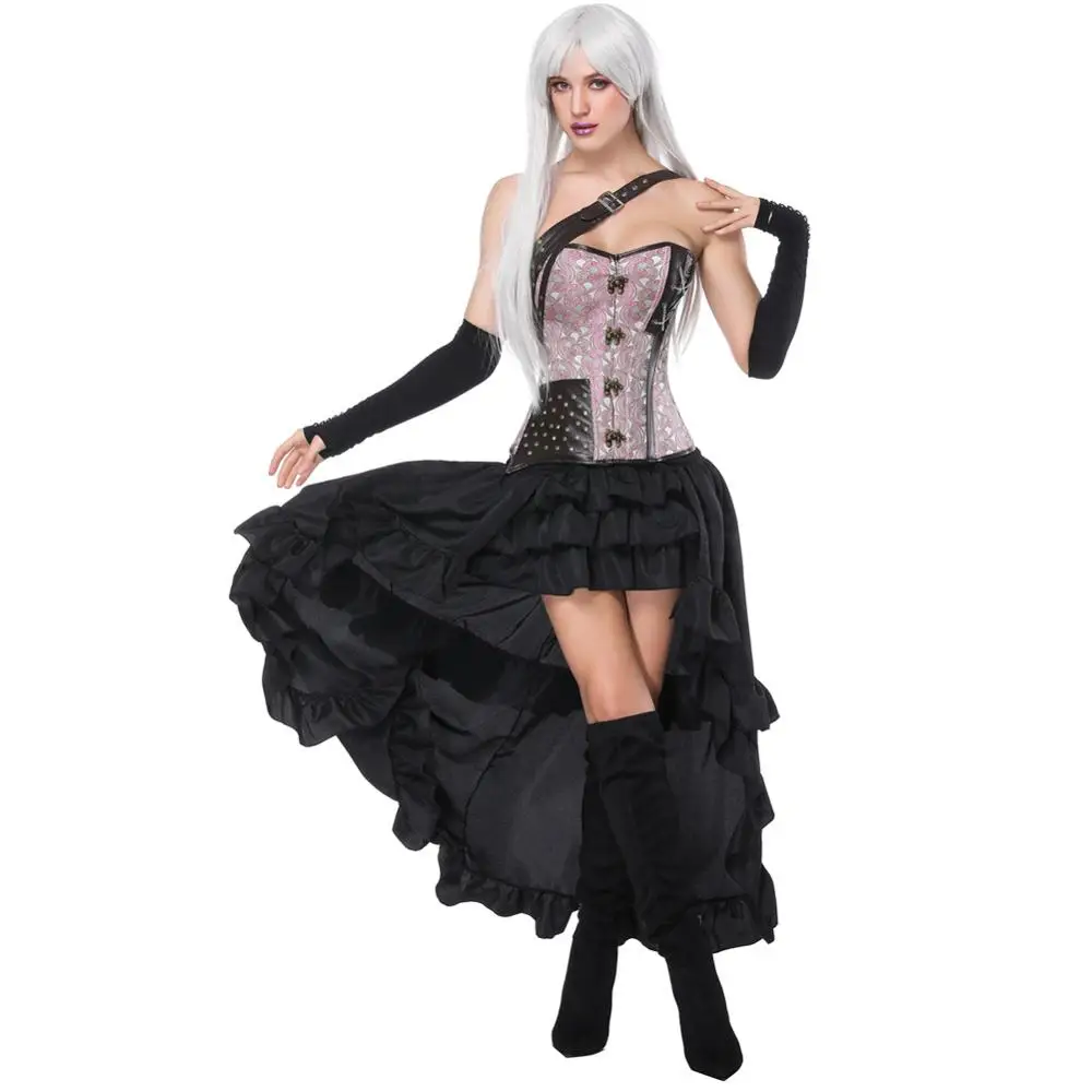 Комплект из 2 предметов розовая одежда в стиле стимпанк женское викторианское