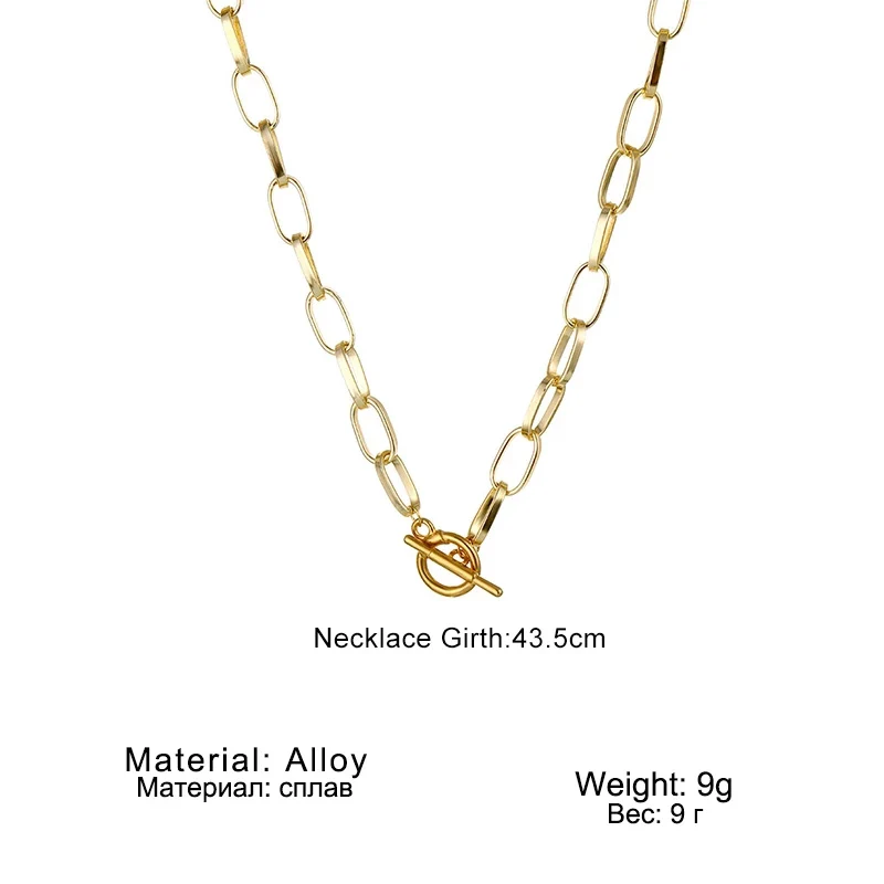 

2021 Fashion Thick Gold Chain Necklace for Women Vintage Geometric Chains Link Toggle Clasp Choker Necklaces Trendy Jewelry