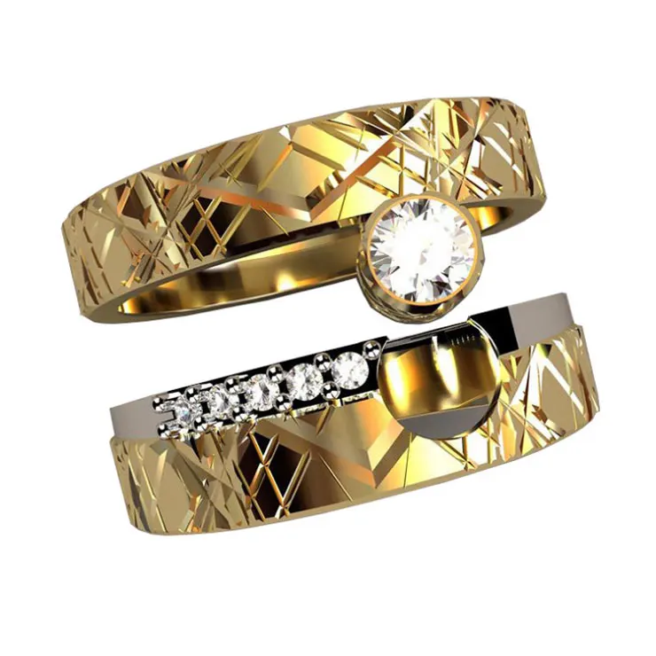 Модный Роскошный брелок из нержавеющей стали с цирконием золотистое обручальное