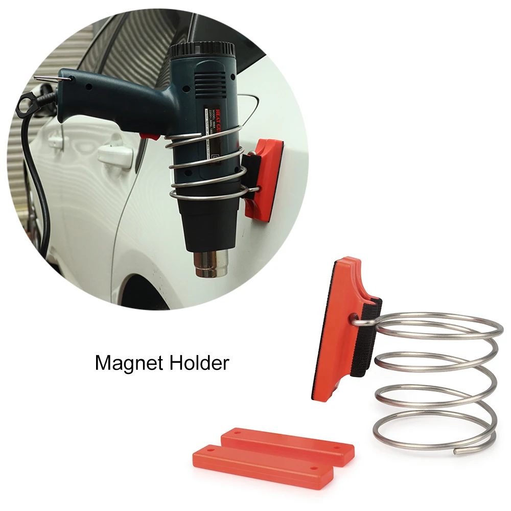 FOSHIO-Anillo de hierro con soporte magnético para pistola de calor, herramienta de envoltura de película de vinilo para coche, pegatina de tinte para ventana, soporte magnético para pistola de aire caliente