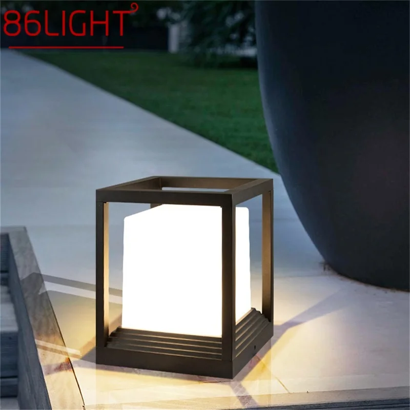 

86LIGHT Solar Outdoor Light Post Light LED Waterproof Modern Pillar Lamp for Patio Porch Balcony Courtyard Villa