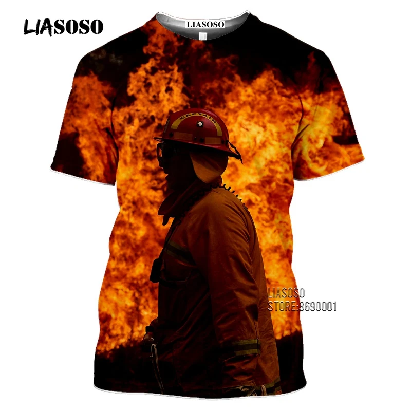 Футболка Мужская/Женская с 3D-принтом Повседневная рубашка принтом огня и силы