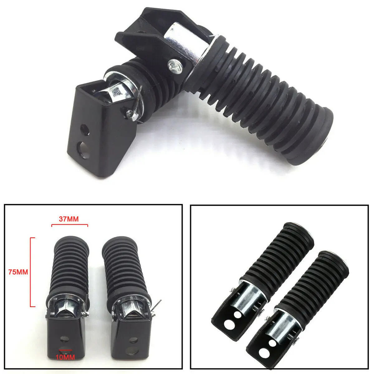 

Dirt Bike Front Rubber Aluminum Foot Pegs Fat Accessories Left & Right