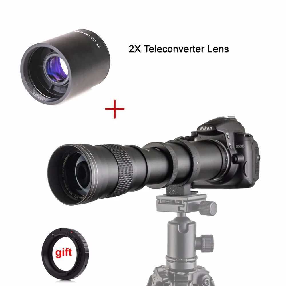 420-800 мм F/8 3-16 Руководство Супер телефото зум-объектив + 2X телеобъектив для Canon Nikon