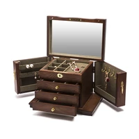 4 layer wood storage box with locking technology high capacity chinese high end jewelry organizer storage gift