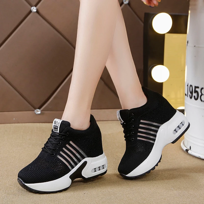 Rimocy/Новинка женские кроссовки на танкетке женская летняя дышащая обувь из