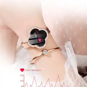 Смарт-часы женские роскошные спортивные IP67 Роскошные кровяное давление монитор сердечного ритма фитнес-трекер девушка SmartWatch Android iOS
