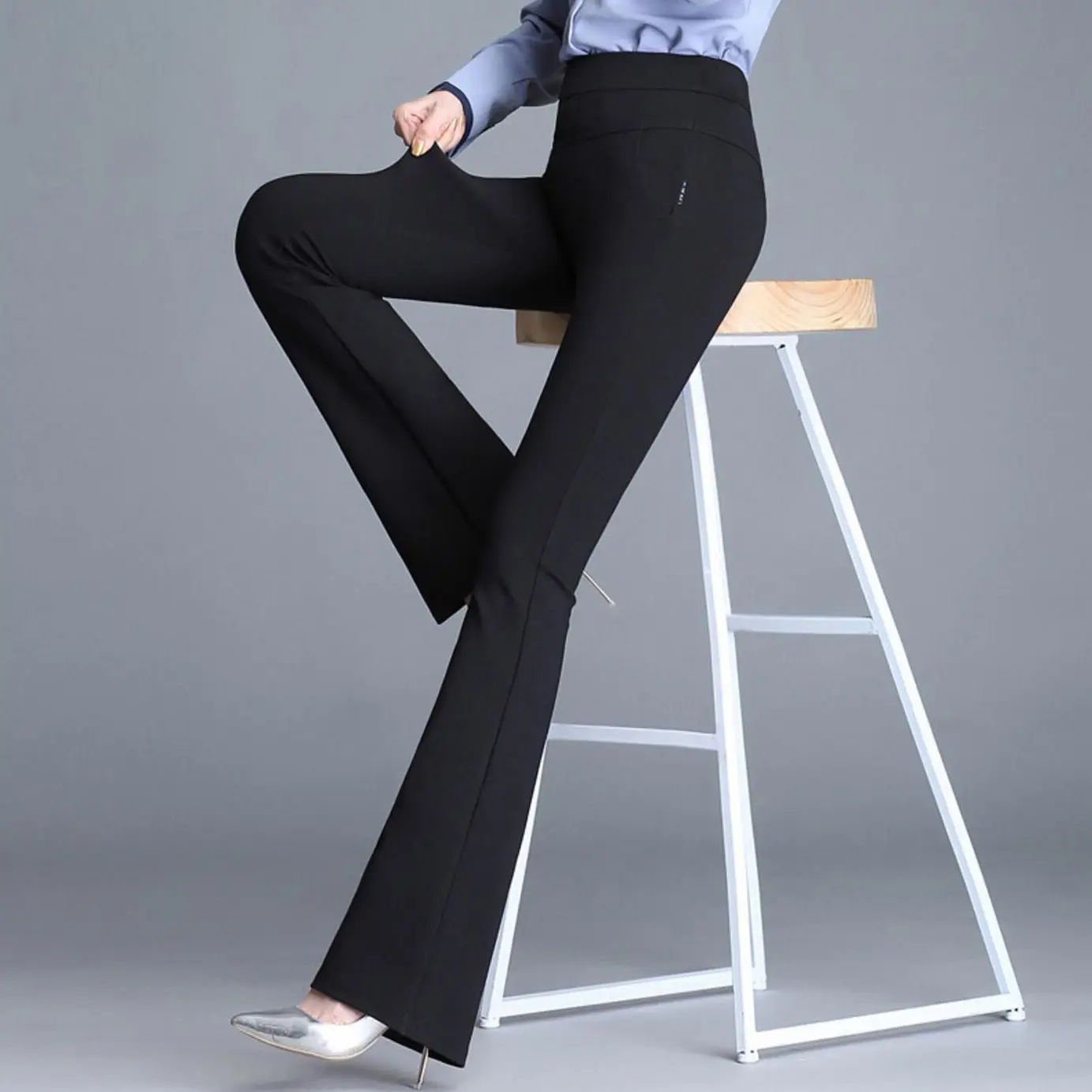 

Women's Micro pants high waist 2021 new spring and summer women's temperament trumpet casual pants slim size