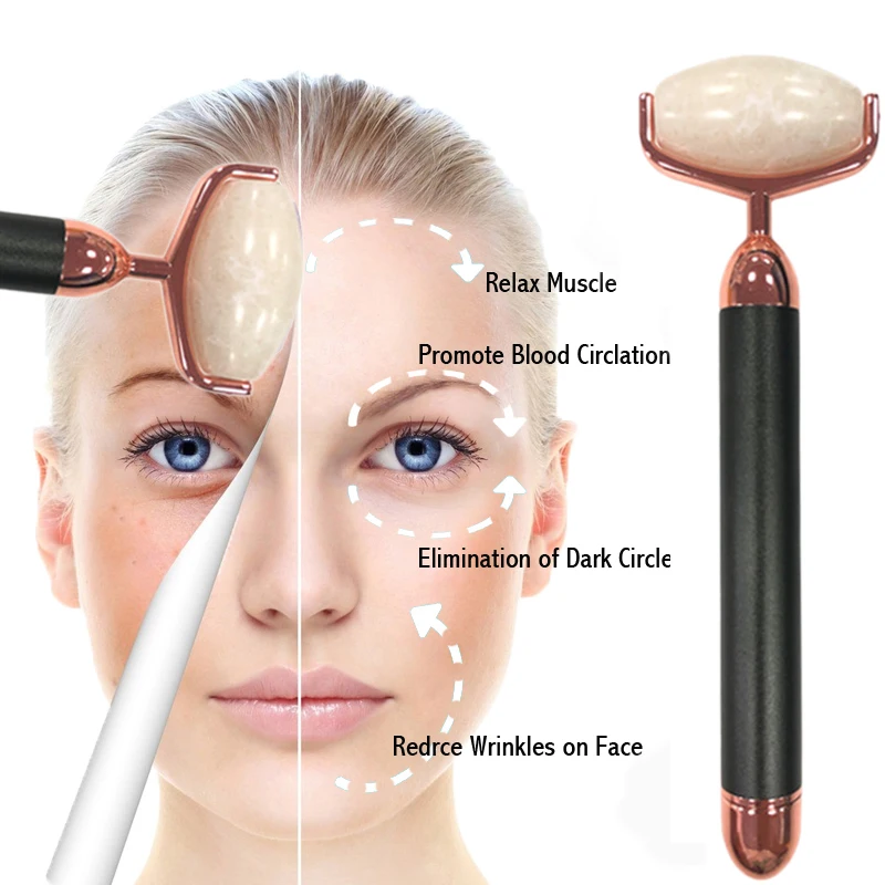 Электрический ролик для лица гуаша набор инструментов массажа и шеи Нефритовый