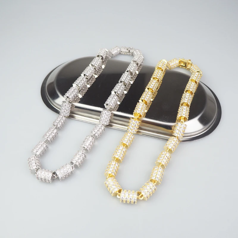 Новая золотая и серебряная двухцветная овальная большая кубинская цепочка в