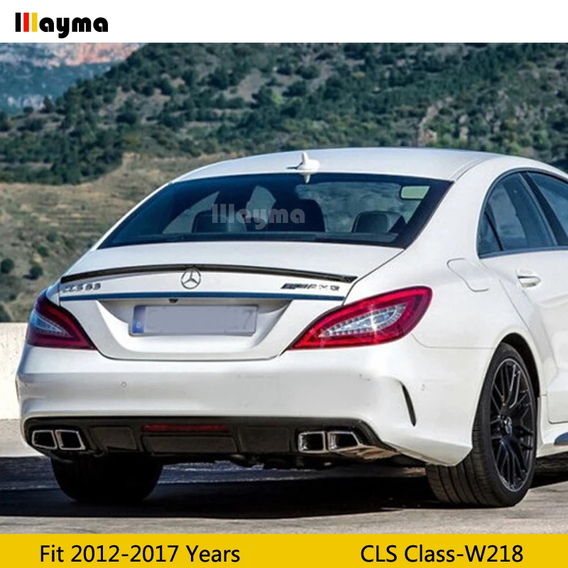 Для AMG Стиль матовая искусственная кожа серость задний спойлер на багажник для Benz